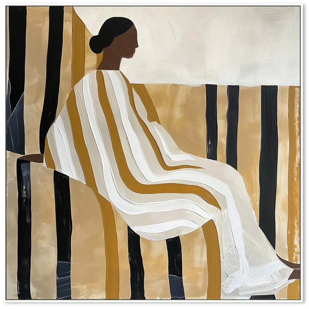 Lady In Stripes Canvas