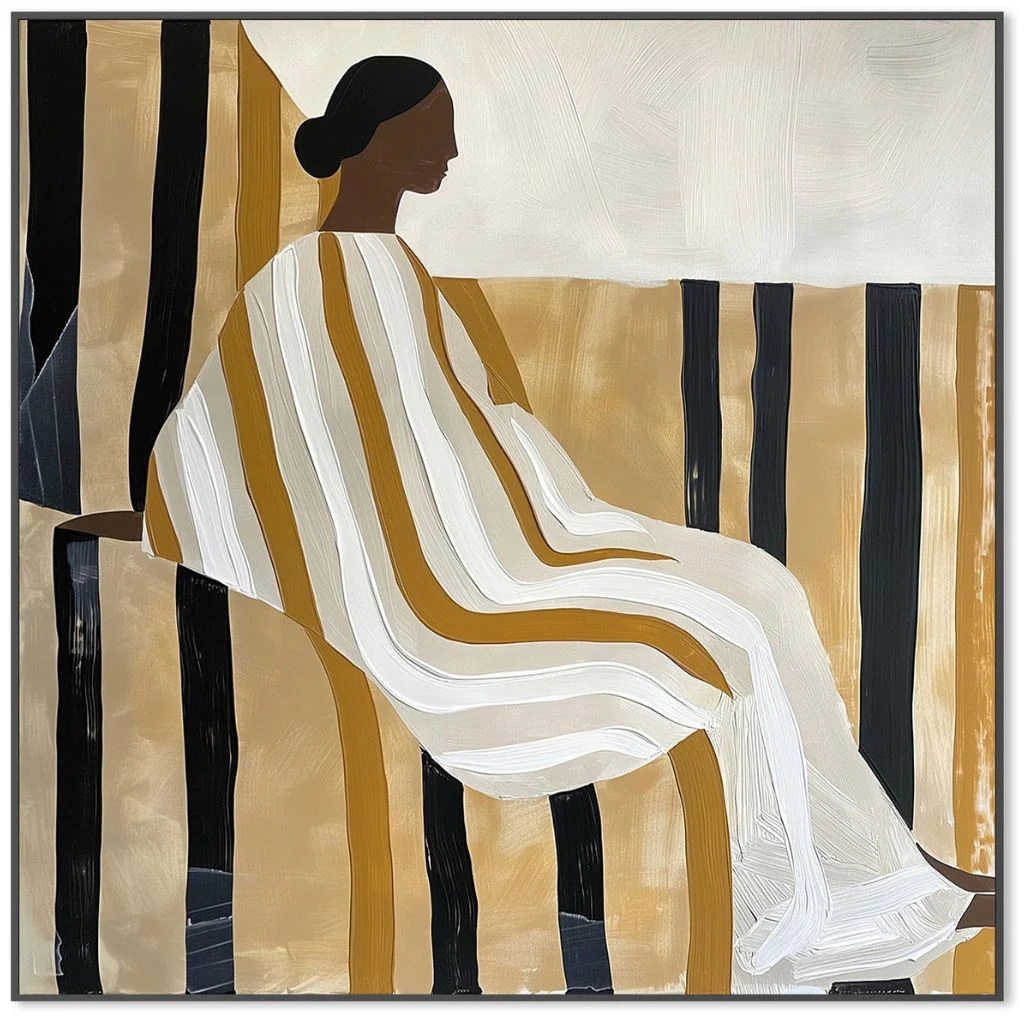 Lady In Stripes Canvas - Image 3