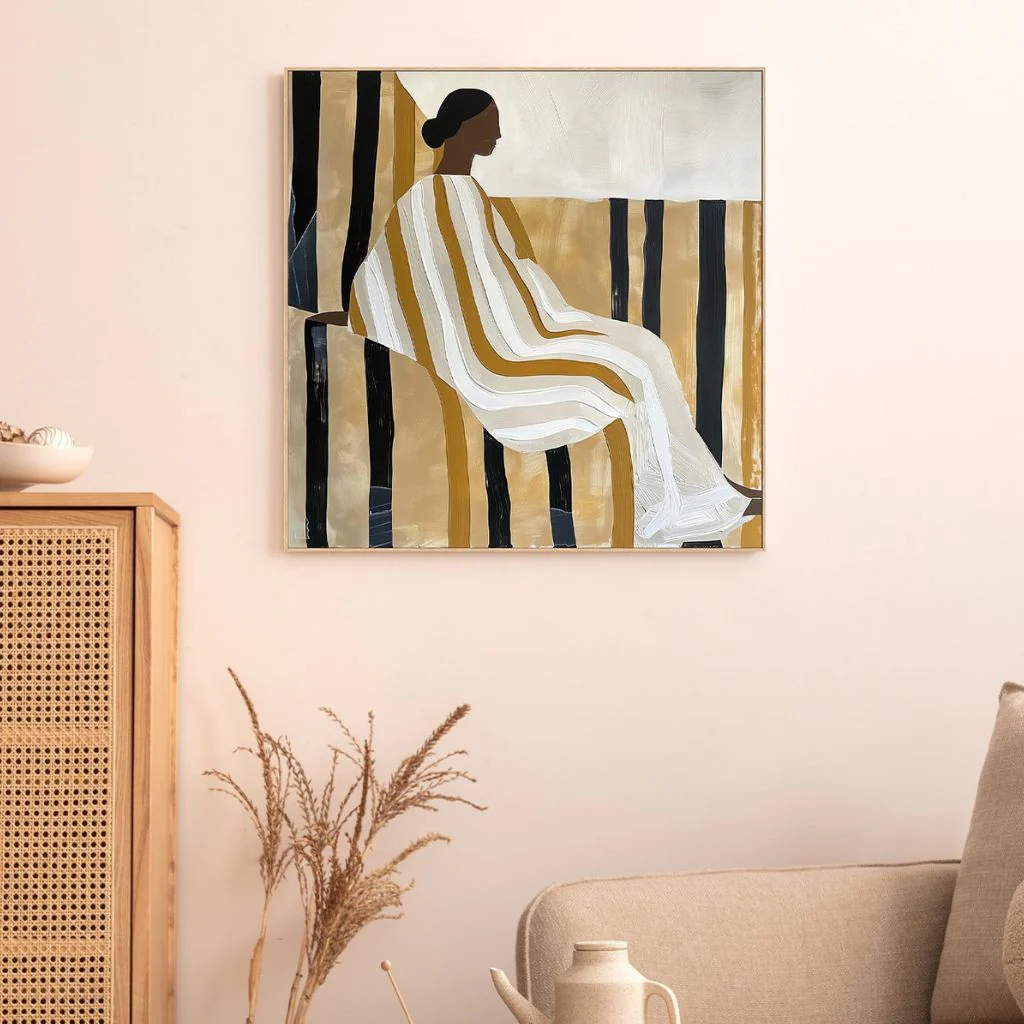 Lady In Stripes Canvas - Image 4