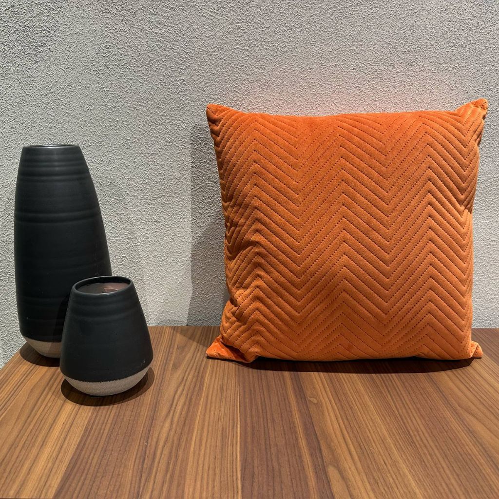Velvet Quilted Orange Pillow Clearance