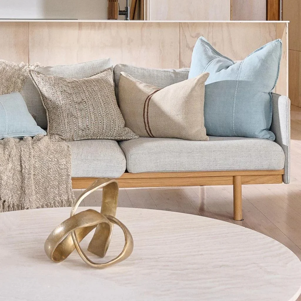 Luca Linen Cushion Sky - Image 3
