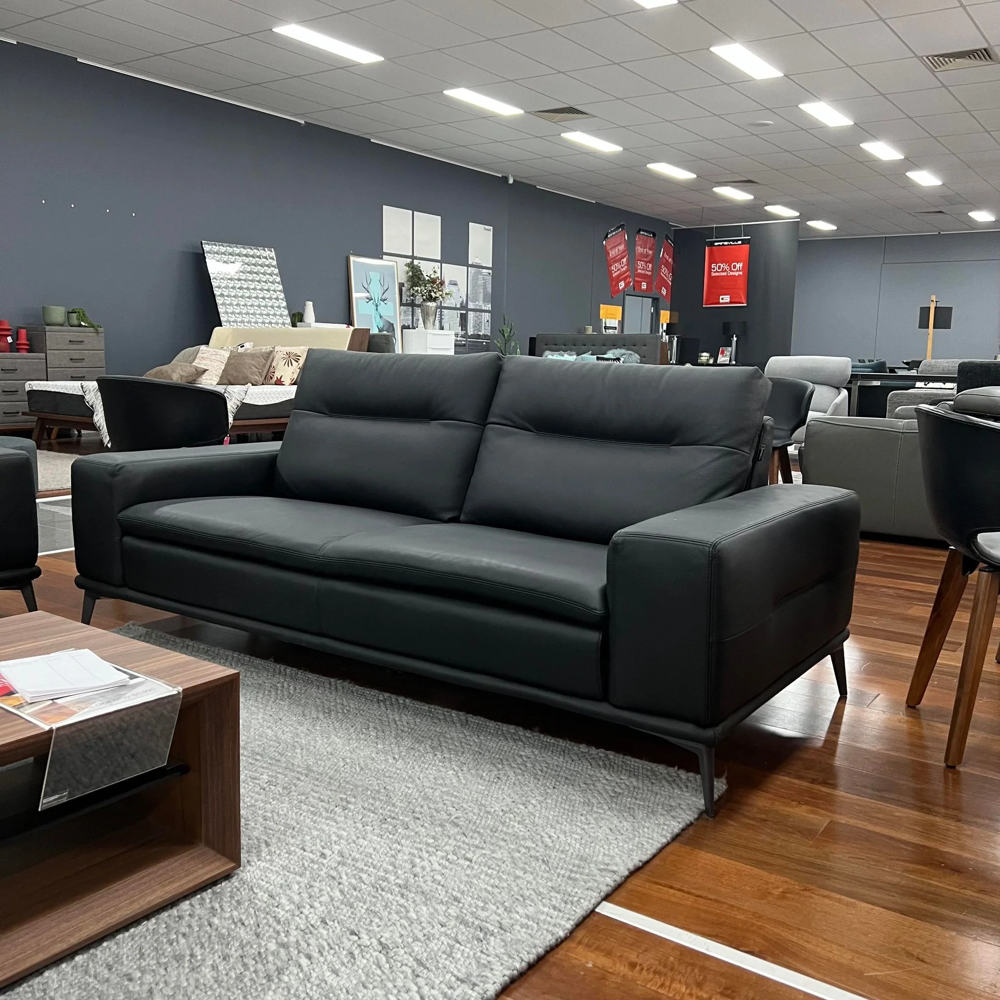 Ngala Leather Sofa Set (Includes 3 Seater & 2 Armchairs) Clearance - Image 4