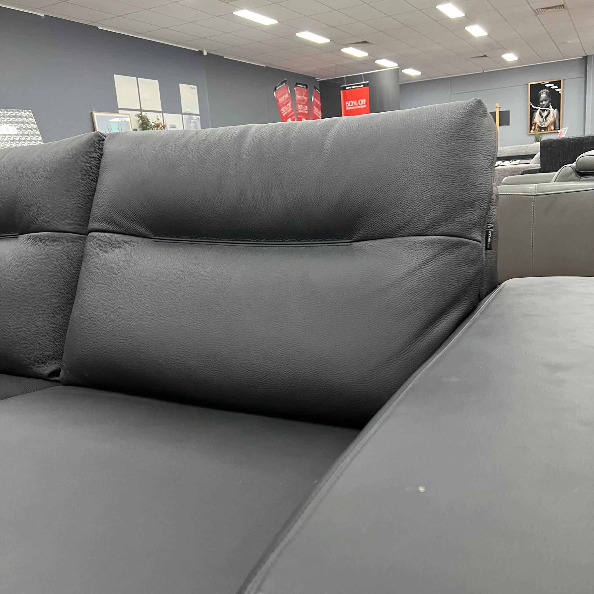 Ngala Leather Sofa Set (Includes 3 Seater & 2 Armchairs) Clearance - Image 5