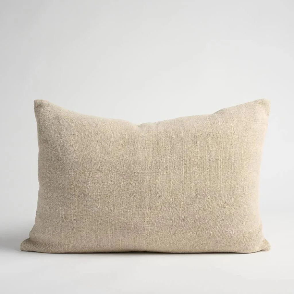 Orion Linen Cushion Natural/Chocolate - Image 4