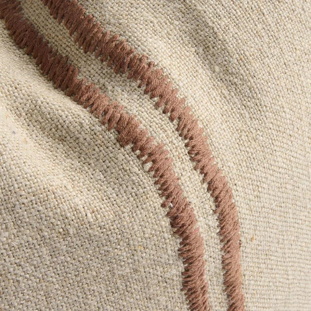 Orion Linen Cushion Natural/Chocolate - Image 5