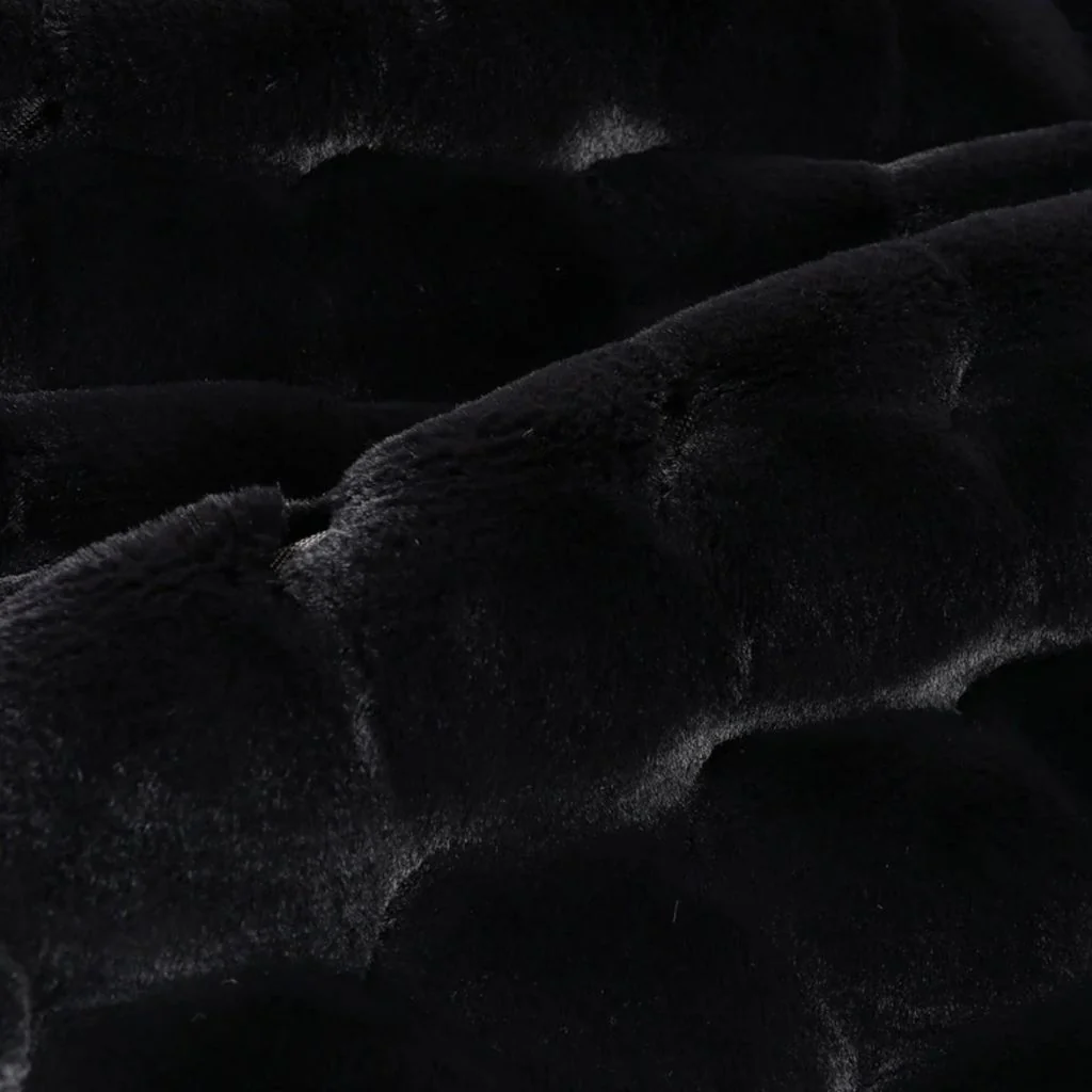 Valentina Black Faux Fur Cushion - Image 3