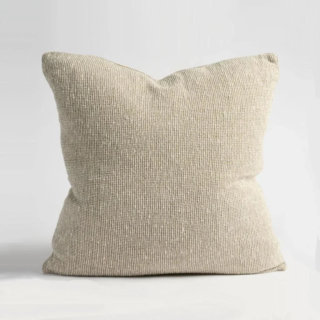 Verdure Linen Cushion Natural/Green